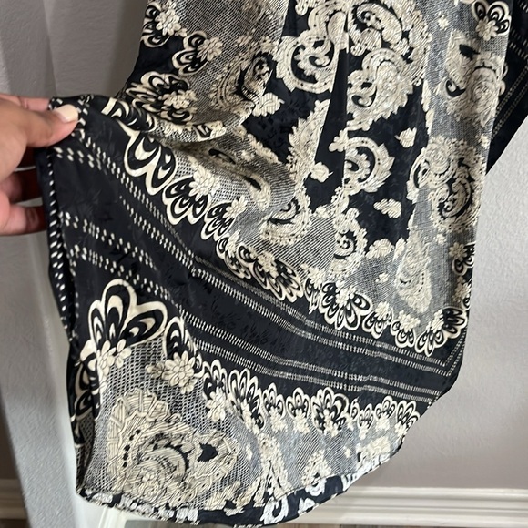 Vintage 80’s Sant’e Black Tan Lace Pattern Kaftan Dress Size OS - Picture 8 of 8